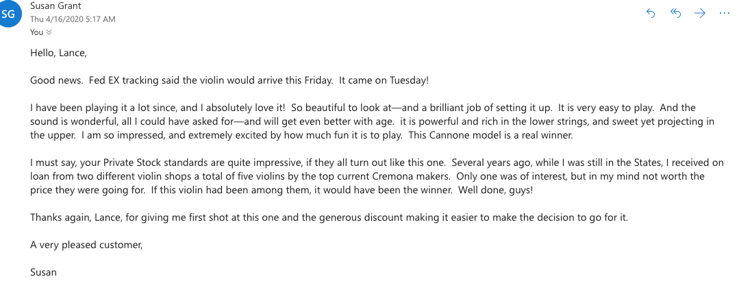 Email from Susan