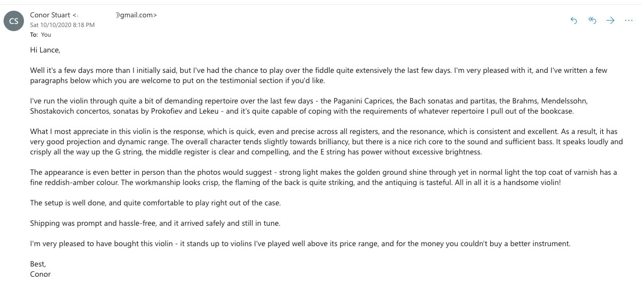 Email from Conor
