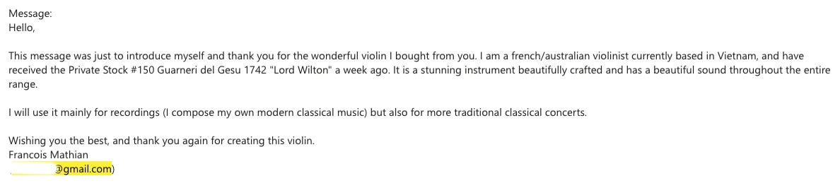 Email from François Mathian